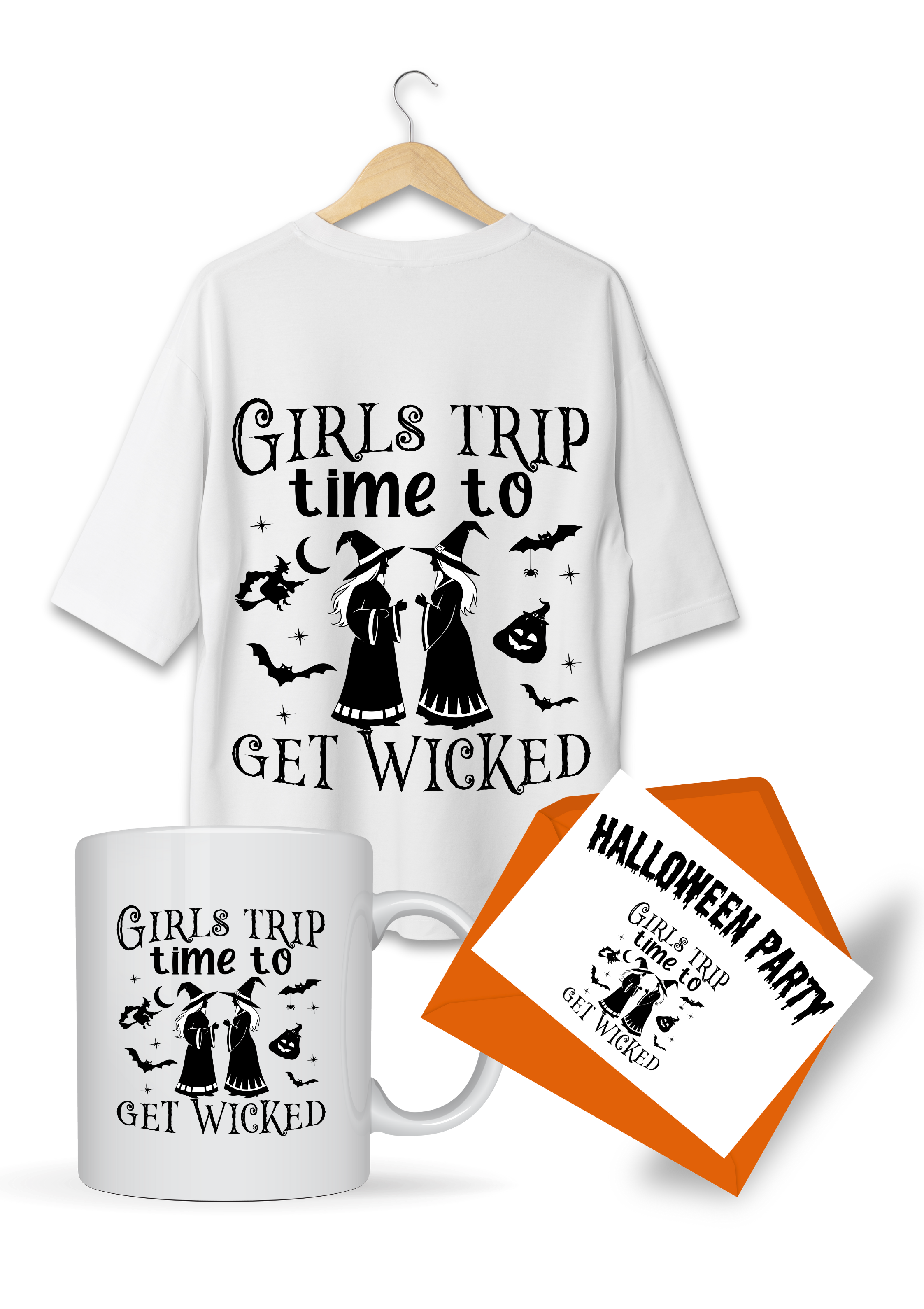 Halloween PNG-Girls trip-transparent background-high resolution (300 DPI)