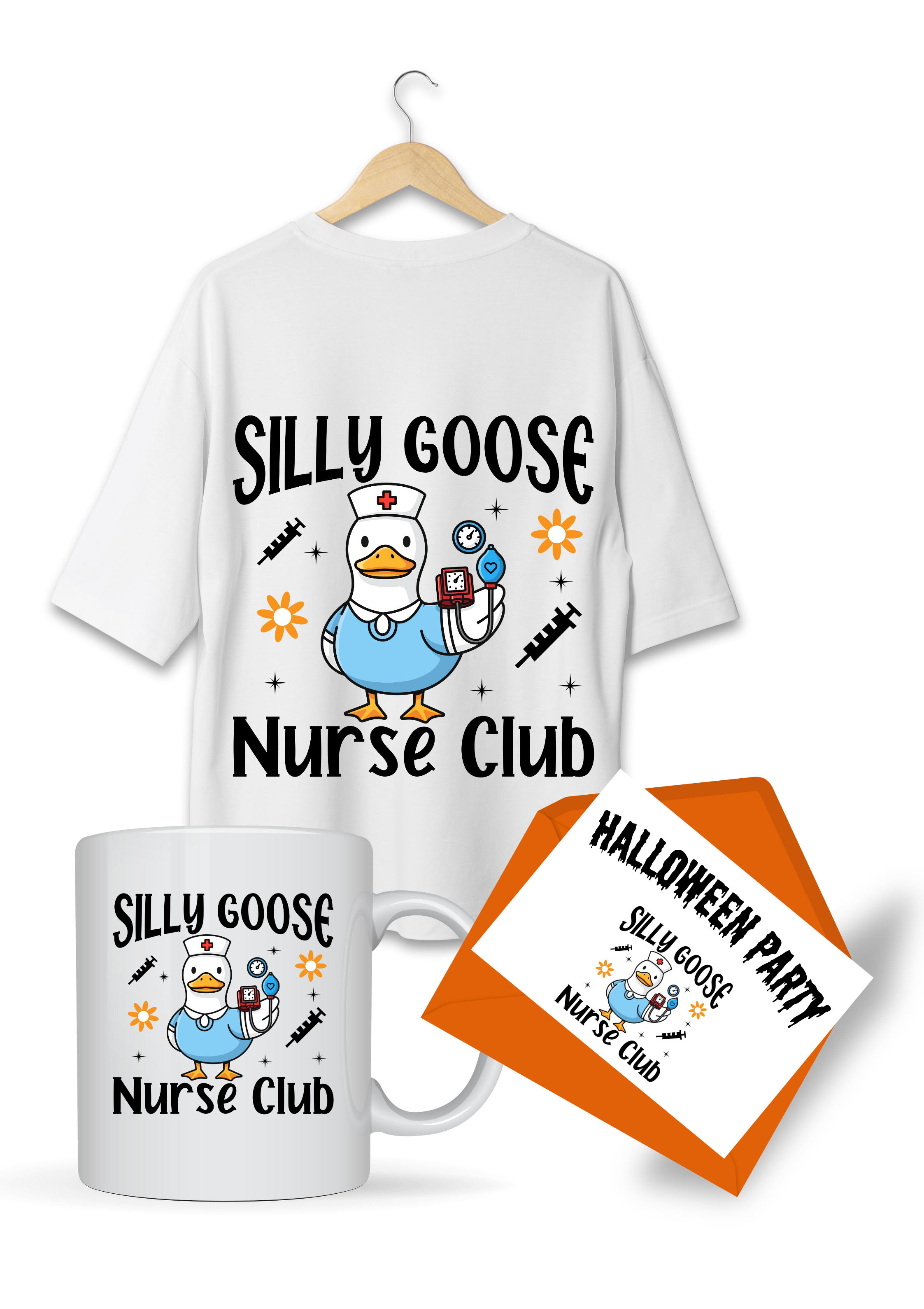 Halloween PNG-Silly goose-transparent background-high resolution (300 DPI)