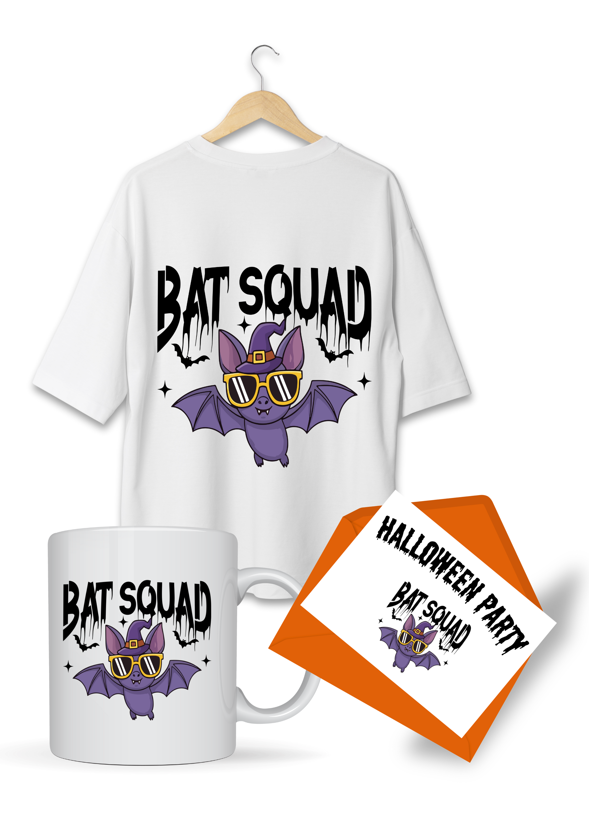 Halloween PNG-Bat squad-transparent background-high resolution (300 DPI)