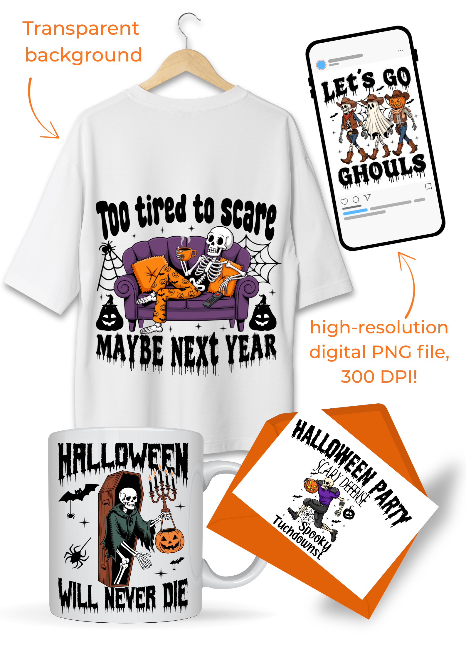 Funny Scheletons Bundle-transparent background-high resolution (300 DPI)