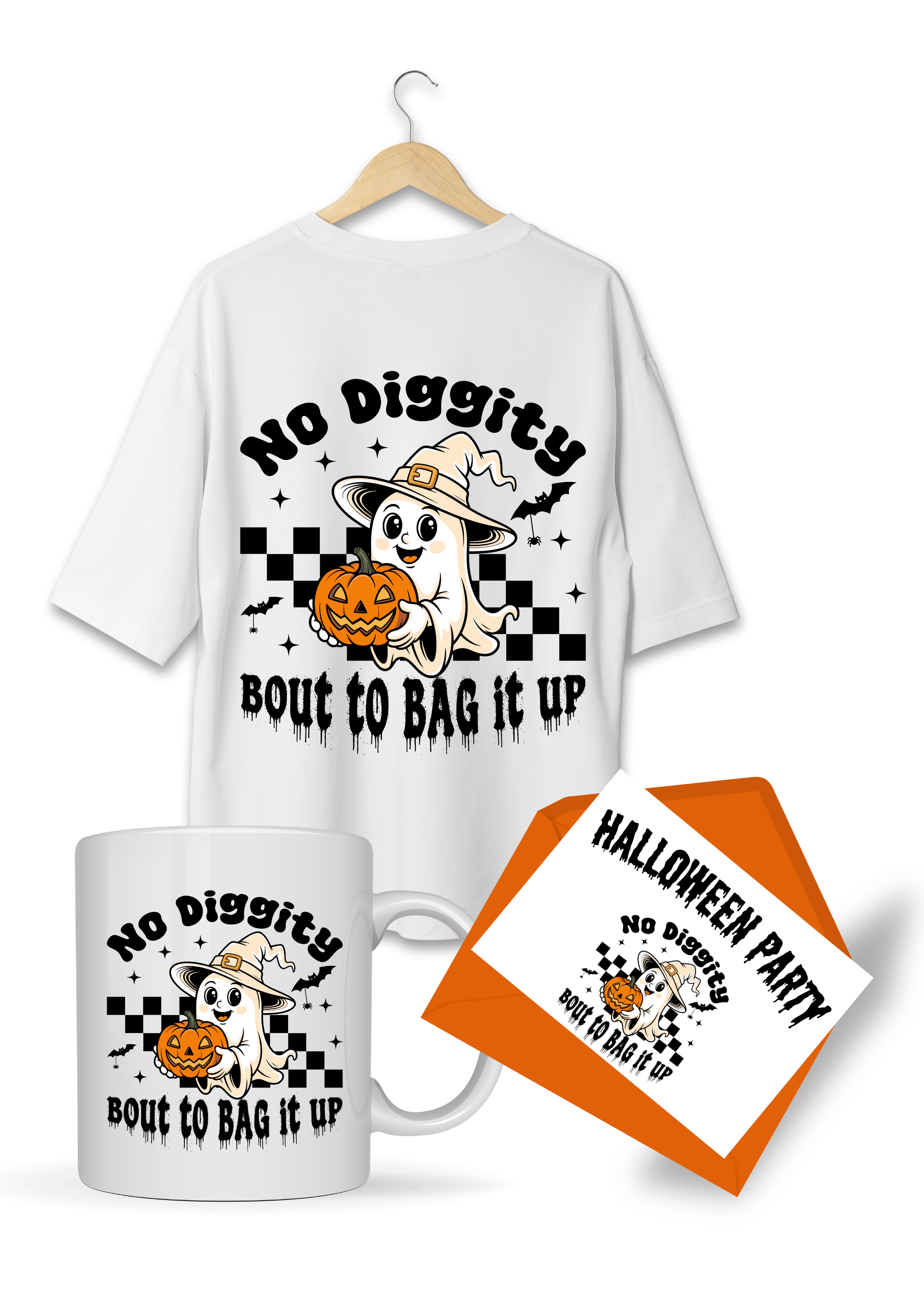 Halloween PNG-No diggity bout to bag it up-transparent background-high resolution (300 DPI)